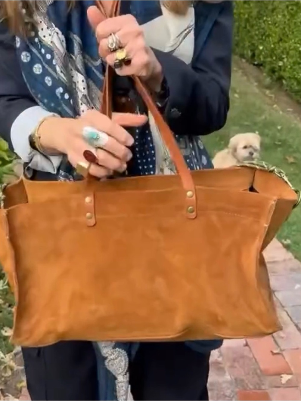 Parker Thatch Suede East West Mimi Tote.